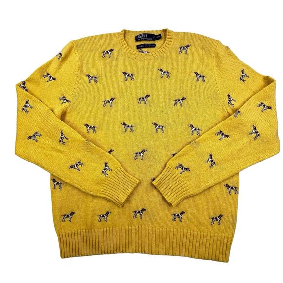 Vintage Polo Ralph Lauren Wool Sweater 2XL Embroidered Hunting Pointer Dog RARE - Picture 2 of 9